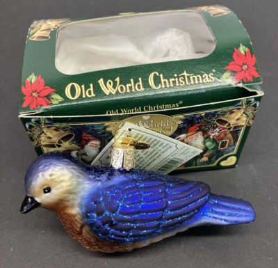Old World Christmas Western Bluebird Handcrafted Hanging Tree Ornament 2016 New