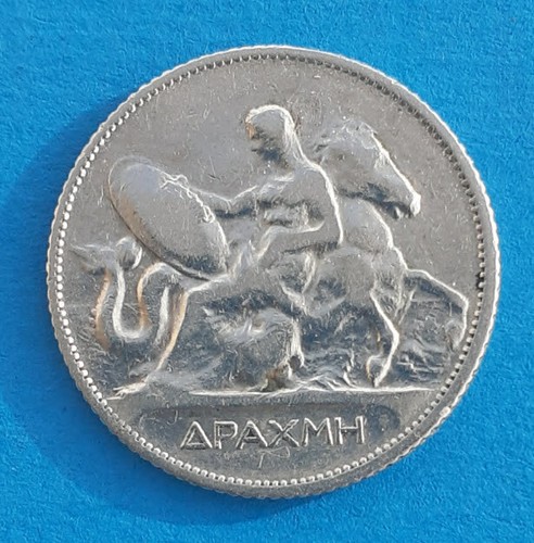 Greece Silver Coin 1910 - 1 Dr - King Georgios A - Picture 2 of 2