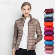 Women's Ultra Lightweight Down Puffer Jacket - Slim Fit, 15 Colors, Sizes S-7XL