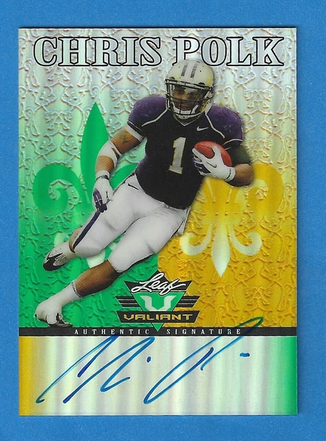 2012 Leaf Valiant CP1 Chris Polk Autograph Rookie - Washington Huskies Go Dawgs!