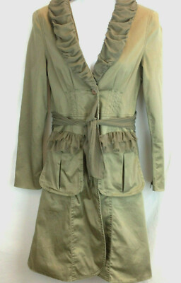 Diane Von Furstenberg Size Knee Length Trench Coat Back Lacing
