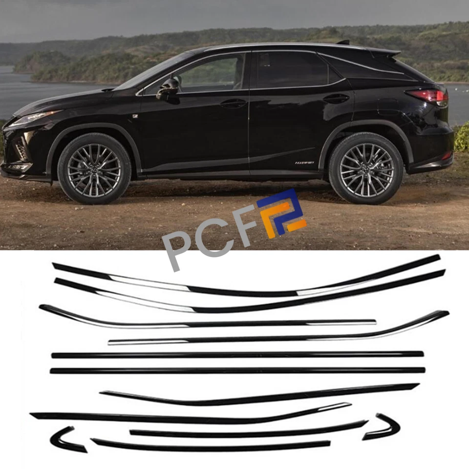 Black Window Full Complete Around Cover Trim for LEXUS RX350 RX450H 2016-2021 - Image 2 of 4