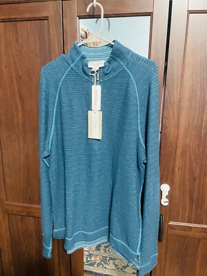 NWT Tommy Bahama Flip Breaker Half Zip At Sea Reversible Pullover Jacket Men's L