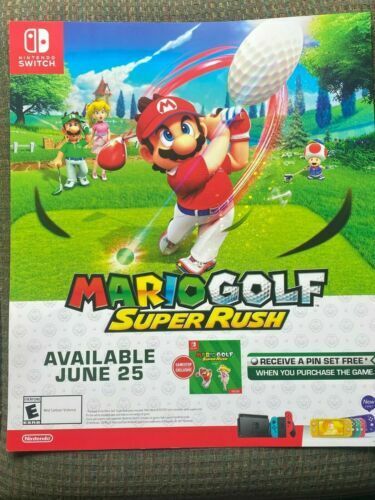 Mario Golf Super Rush GameStop Promo Poster 24 X 28 - Picture 1 of 2
