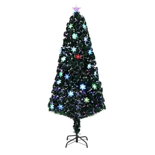 6ft Pre lit Fiber Optic Artificial Christmas Tree w Multicolor LED