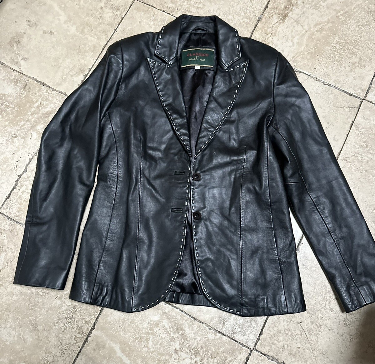ジャケット・アウター Vintage Leather Jacket Italy BALL BASIC Black Leather Jacket CLASSICO BY MONDO PELLE Size 12 | eBay