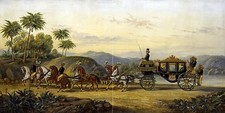 Tile Mural carriage horses palms P. Haaxman Bathroom Backsplash Marble Ceramic