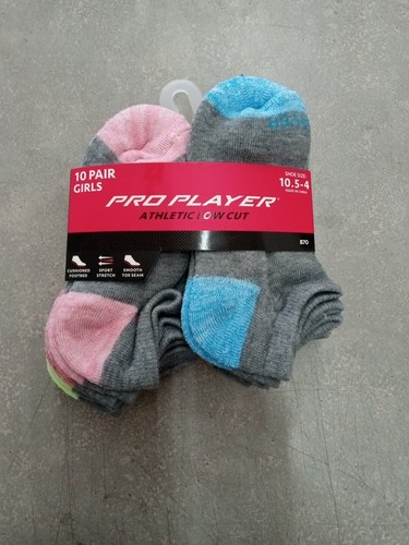 Pro Player Athletic Low Cut Girls Footies Size 10.5-4 Shoe Size  10 Pair - Picture 1 of 4