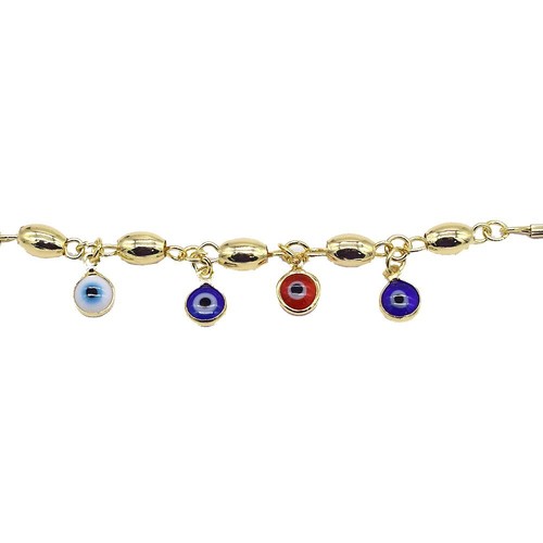 Women's Girls 18k Layered Real Gold Plated Anklet Bracelet Evil Eye 10"  - Bild 4 von 5