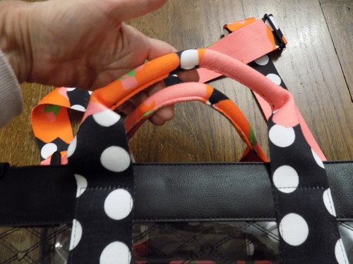 Betsey Johnson XOCLEARS Clear Tote Bag & crossbody Set BOLD Black Orange Floral - Picture 4 of 12