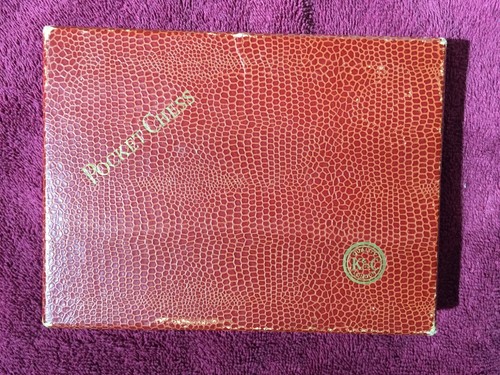 Antique K & C Ltd. British London Pocket Travel Chess Strategy Board Game In Box - 第 1/11 張圖片