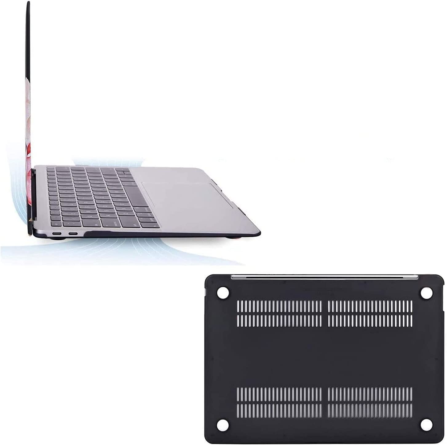 KEROM MacBook Air 13 Zoll Hülle - Klar Glitzer Case Für M1 & Intel Modelle