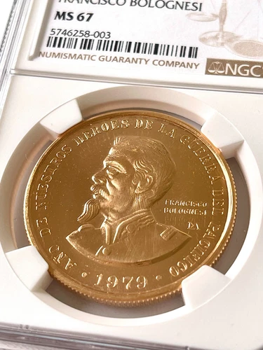 Peru - 1979 - 100000 Soles - Francisco Bolognesi - 1oz Gold - NGC MS67