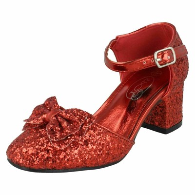 girls red sequin shoes