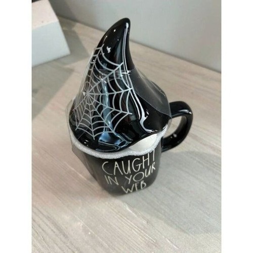 Brand New RAE DUNN Caught In Your Web Figural Mug w/ Lid - Picture 5 of 7