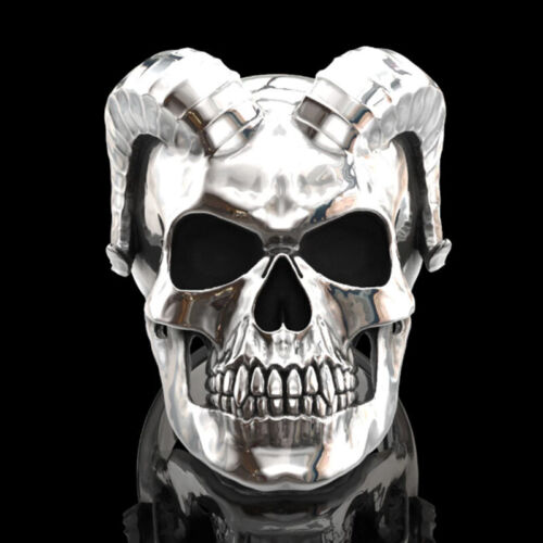 100 pz Anello Biker Gotico Da Uomo Ossa Teschio Uomo Acciaio Inox Taglia 6-13 - Foto 2 di 10