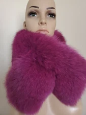 Bryan Boy Fox Boa Infinity Scarf Pull-Thru Magenta Silk OS $995