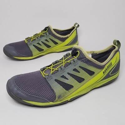 Helly Hansen Aquapace 2 Sailing Shoes Men's size 11 Gray Neon Speed Lace 