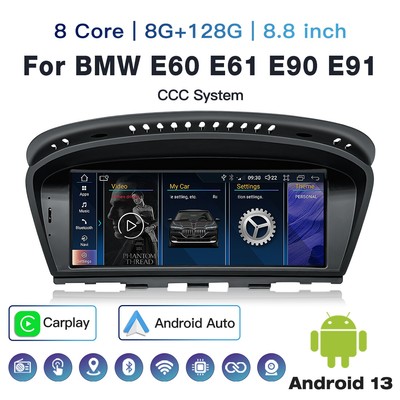 8.8'' Android Car Stereo Headunit CarPlay GPS for BMW E60 E61 E90 CCC 2005-2008