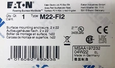 EATON MOELLER M22 FI2 Pushbutton Station Enclosure 2 Unit 22MM Suface Mount