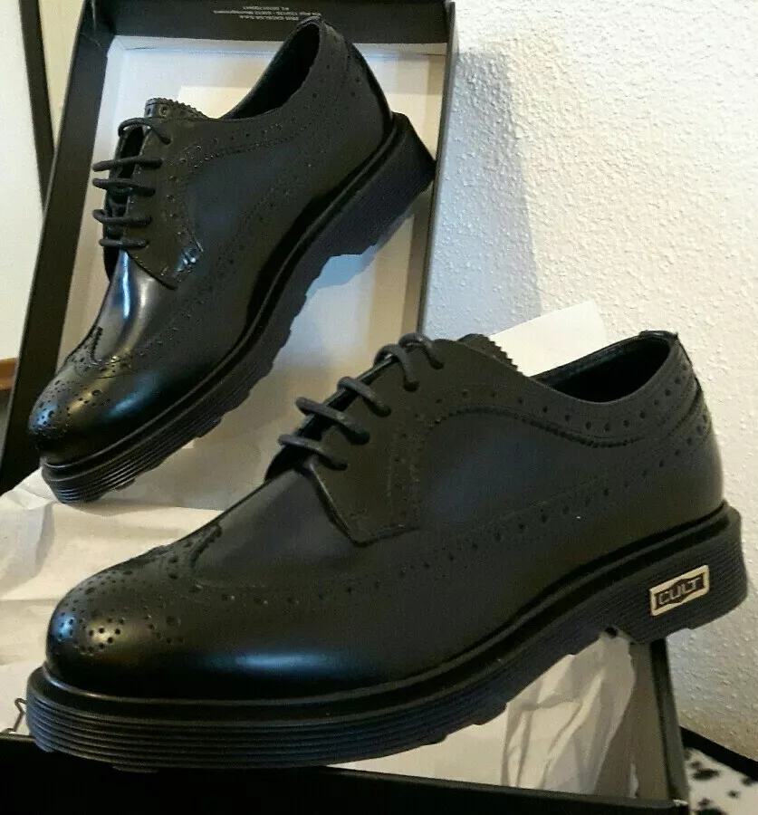 Scarpe CULT uomo/donna stile derby colore blu/nero in pelle lucida, nuove n  39.