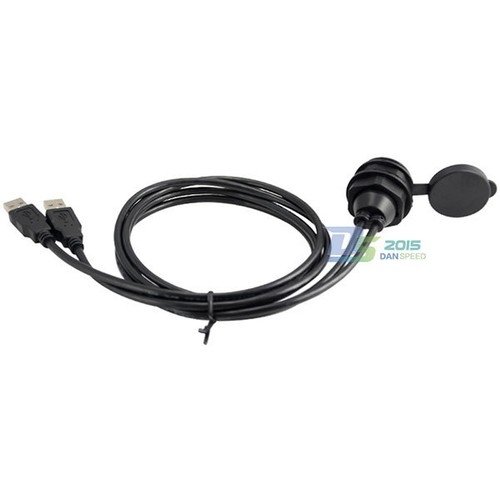 1m Car Dashboard Flush Mount Dual USB Type A Male to Female Jack Extension Cable - Picture 5 of 6