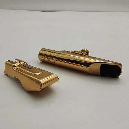 Neu Saxophon Metall Mundstück Messing vergoldet #56789 für Altsopran Tenorsax - Bild 4 von 31