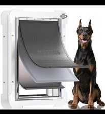 3-Flaps Never Rust Extra Large Dog Door for Door with Sliding Lock Panel, Ste...