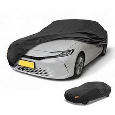 Car Cover Waterproof All Weather Cotton Black Fit for Sedan Length 185" to 192"