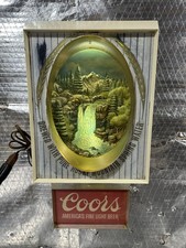 Vintage Coors Americas Fine Light Beer Lighted Motion Waterfall Sign