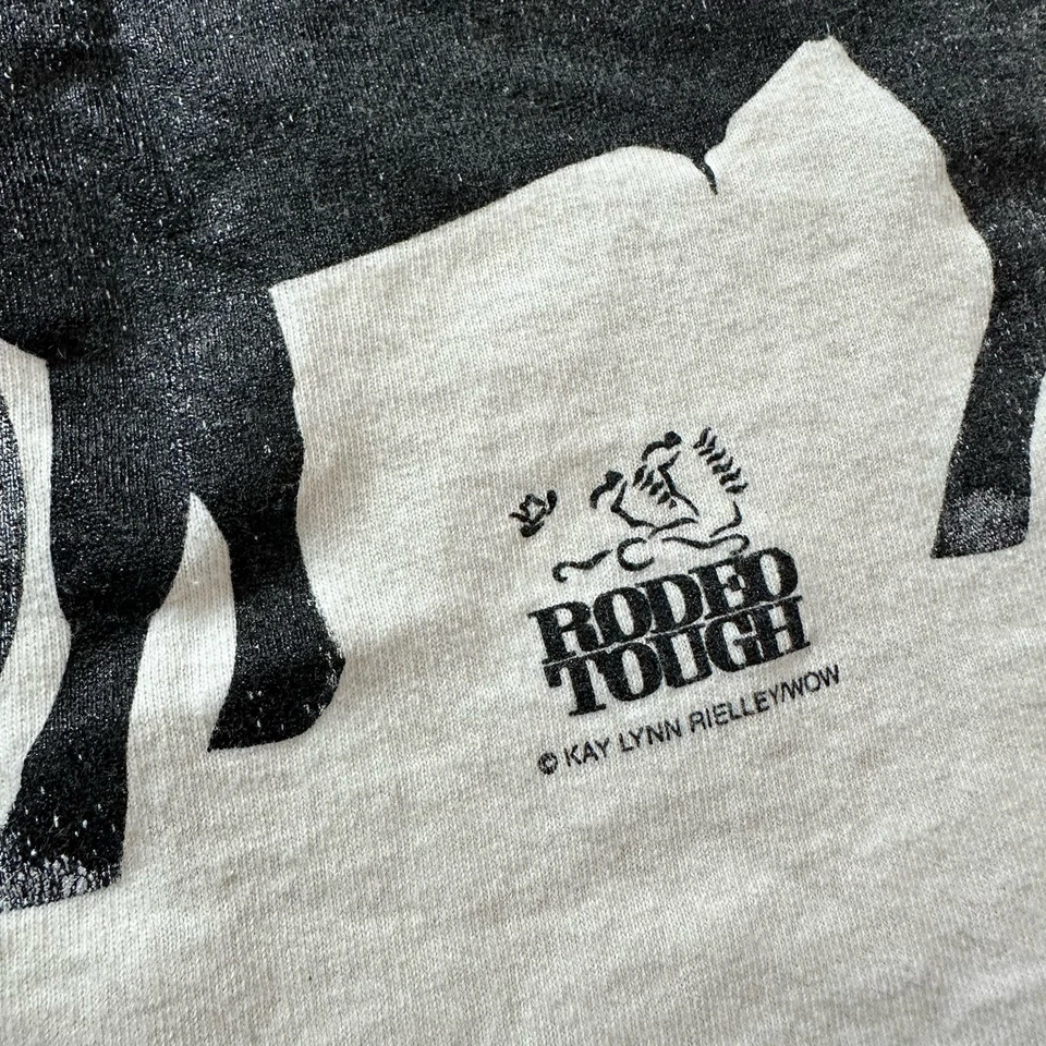 Camiseta De Colección Wrangler Toros Rodeo Montar Bailes Con Toros Envejecidos Foto 3 de 4