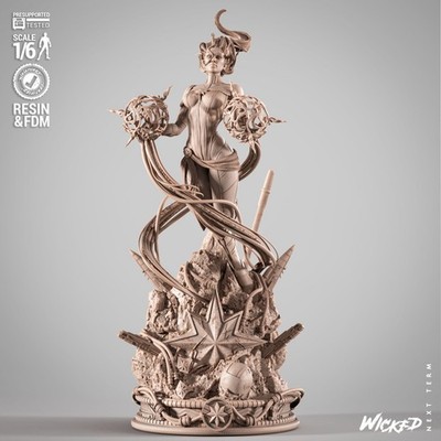 Captain Marvel, Marvel, 1/4-1/24, Sculpture, Figur, Unbemalt, 3D-Druck, Wicked