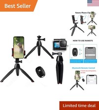 Mini Tripod with Wireless Remote for iPhone  Camera - 7-Inch Height
