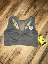 Xersion Womens SMALL *Castor Gray” Light Support Wireless Sports Bra NWT $27