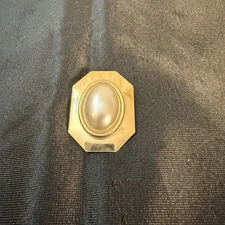 Vintage Scarf Clip Gold Tone Faux Pearl 1.25" X 1.5"