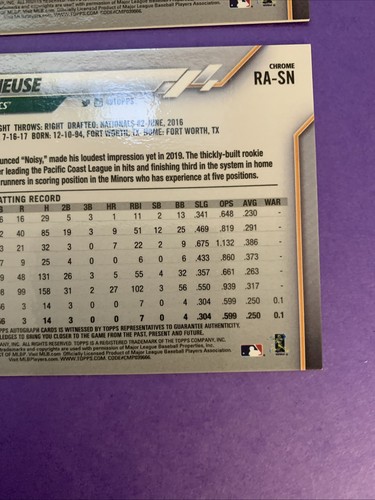 2020 Topps Chrome - Rookie Autographs Sheldon Neuse #RA-SN (AU, RC) Quantity 2 - Picture 13 of 14