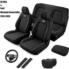 Bselbu Neoprene Custom Car 5-seat Covers For Ford Mustang Convertible 2015-2026 Bselbu Neoprene Custom Car 5-seat Covers For Ford Mustang Convertible 2015-2026