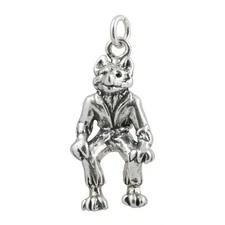 Wolfman Werewolf Halloween 3D 925 Solid Sterling Silver Charm Wolf Man Heavy