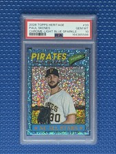 2026 Topps Heritage Paul Skenes Chrome Light Blue Sparkle PSA GEM MT 10 Pirates