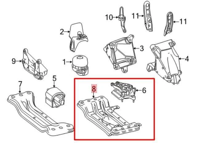 Soporte de montaje travesaño transmisión 10-16 Mercedes-Benz E350 Sport 4Matic AWD Foto 2 de 4