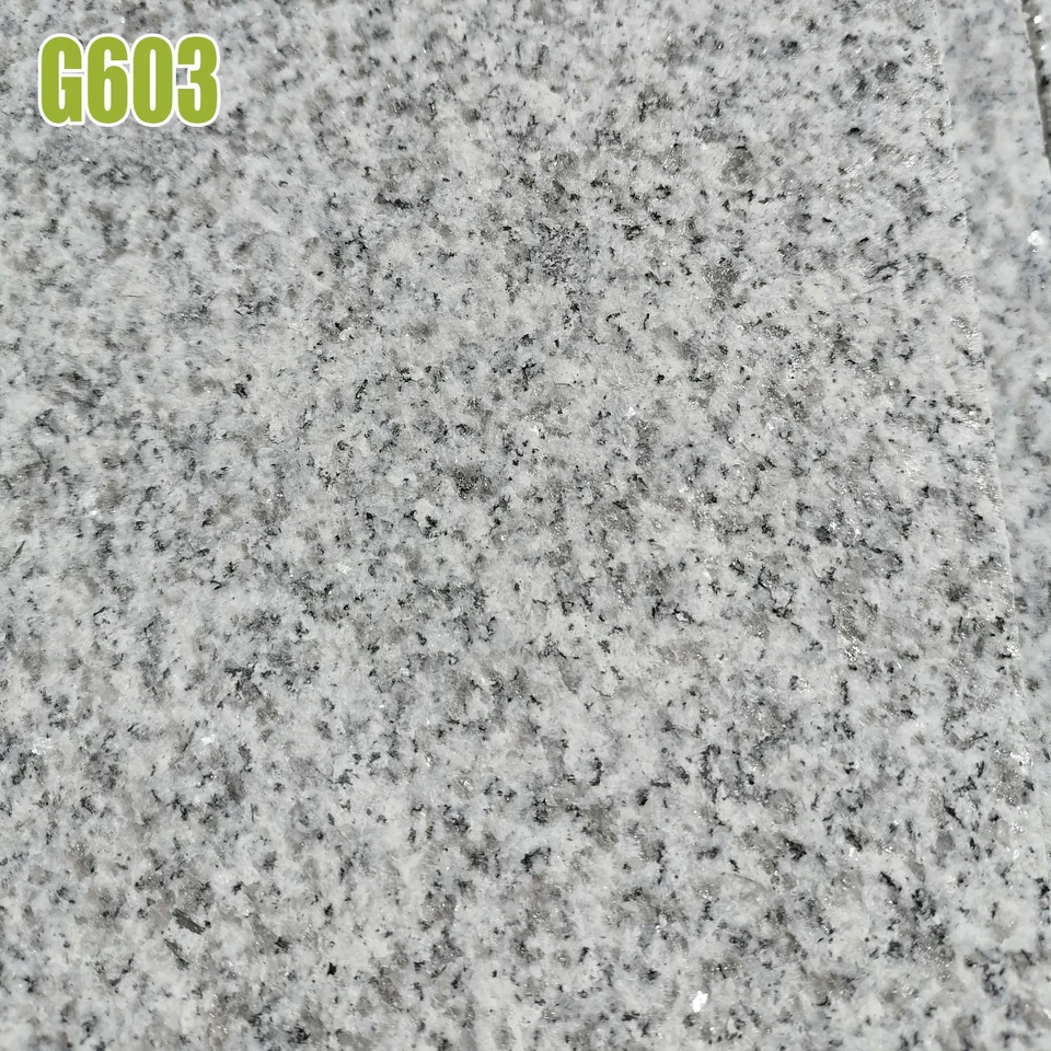 Terrassenplatte Fliese Granit Platte Naturstein hellgrau geflammt 60x60x2cm - Bild 3 von 4