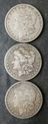 1879, 1884 S, and 1890 $1 Morgan Silver Dollars