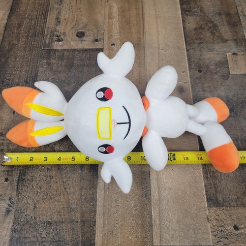 Scorbunny Rabbit Pokemon Plush Stuffed Animal 16" OlyFactory White Orange - Picture 7 of 8