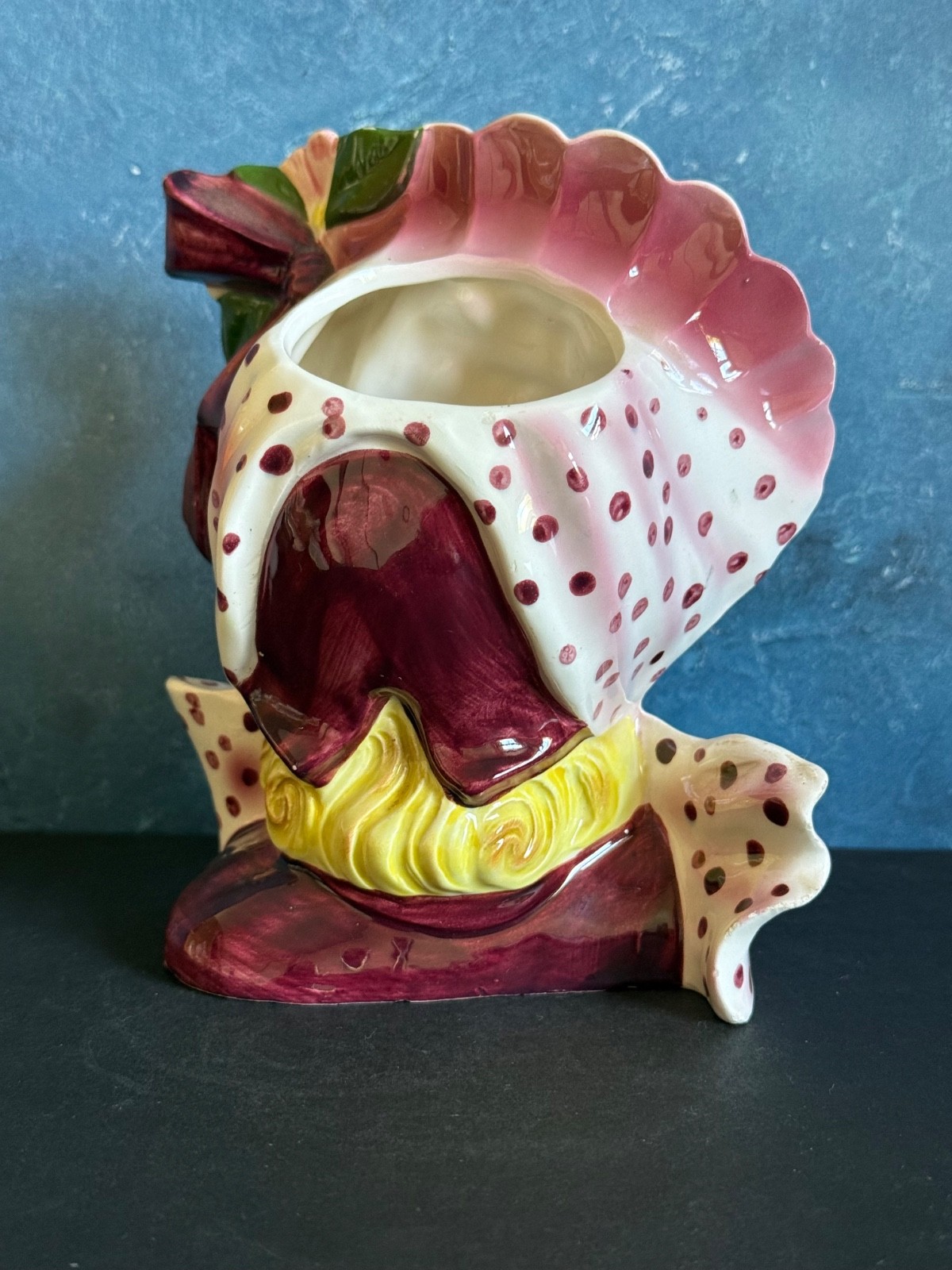 VINTAGE LADY HEAD VASE BLONDE LIPPER & MANN SOUTHERN BELLE PURPLE 6”