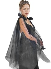 Pearl Shawl Wrap Shrug Bridal Cape Sheer Tulle White Elegant Wedding Cape Black