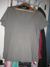 Splendid V Neck T-Shirt Sz XXL green/gray minimalist capsule soft