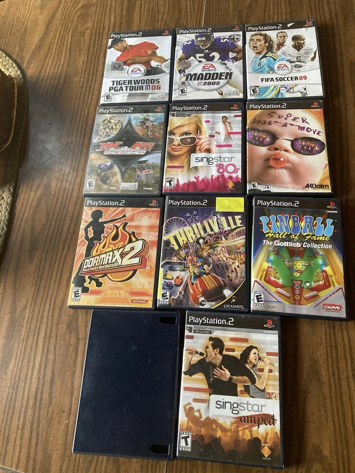 Lot 11 PlayStation 2 Games W Cases Tiger Woods Madden 2005 Pinball Gran Truismso - Image 2 of 4
