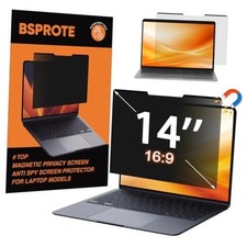 Magnetic Laptop Privacy Screen 14 Inch Diagonal 16:9 Display- Removable Anti