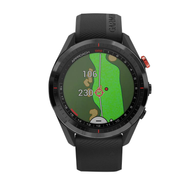 Garmin Approach S62 Black Bezel with Black Silicone Band