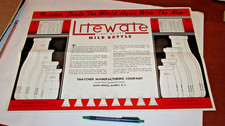 THATCHER MILK BOTTLE MAILER POSTER 1930'S 'LITE-WATE" ELMIRA, NY, ADVERTISEMENT